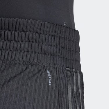  adidas Pacer All Gym Seasonal Rib High Rise Tonal 3 Stripes Kadın Siyah Antrenman Şort