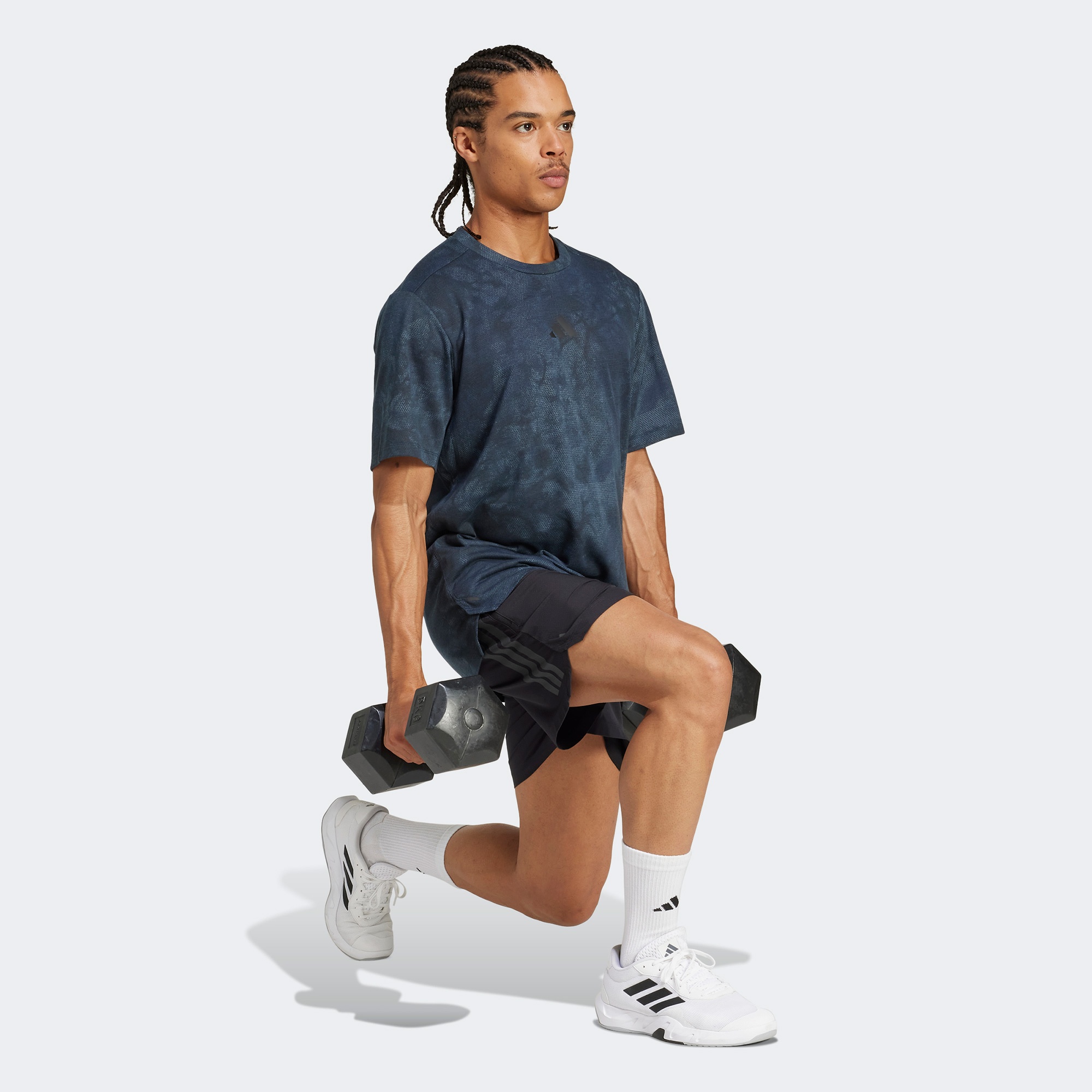 adidas Power Graphic Erkek Mavi Antrenman T-Shirt