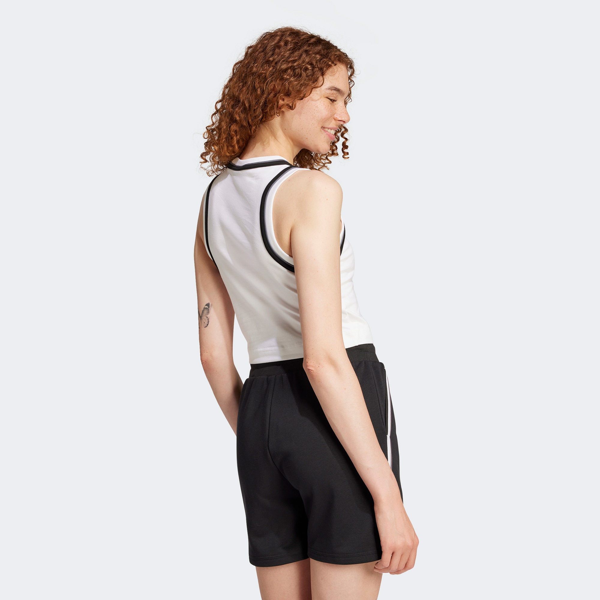 adidas Essentials Color Pop Cotton Crop Kadın Beyaz Atlet