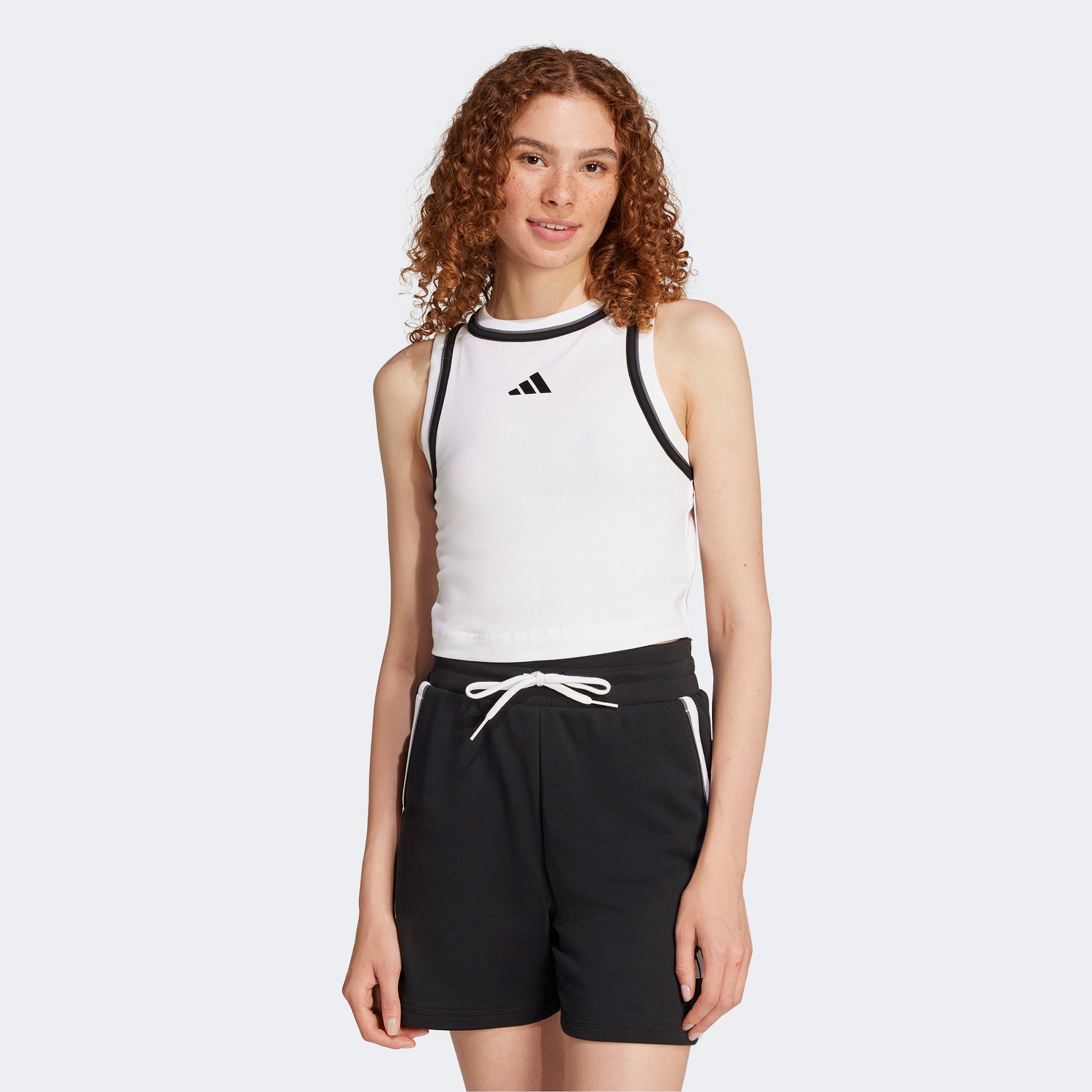 adidas Essentials Color Pop Cotton Crop Kadın Beyaz Atlet