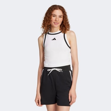  adidas Essentials Color Pop Cotton Crop Kadın Beyaz Atlet