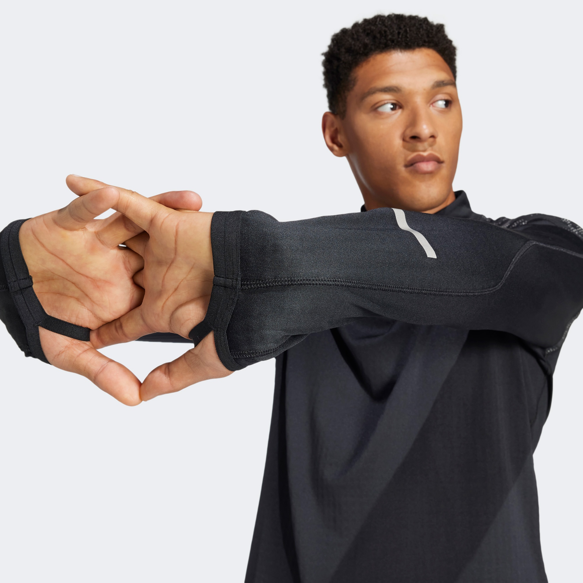 adidas Ultimate Hi Vis Reflective Yarım Boy Erkek Siyah Eşofman Üstü