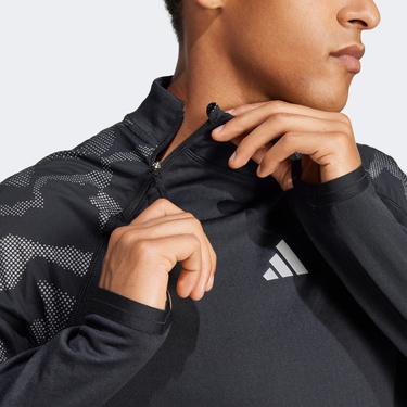  adidas Ultimate Hi Vis Reflective Yarım Boy Erkek Siyah Eşofman Üstü