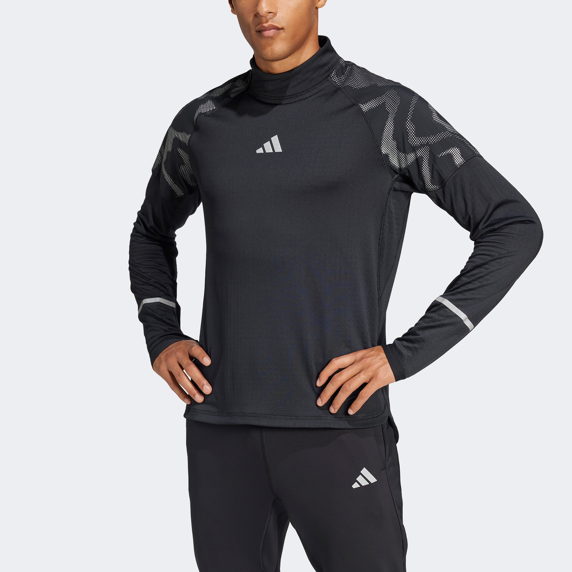 adidas Ultimate Hi Vis Reflective Yarım Boy Erkek Siyah Eşofman Üstü