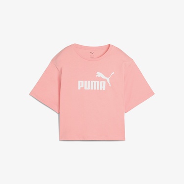 Puma Ess Cropped No 1 Logo Kadın Pembe T-Shirt