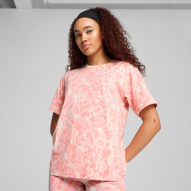  Puma Nature 2 0 Relaxed Aop Kadın Krem T-Shirt