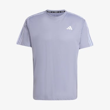  adidas Own The Run 3 Stripes Erkek Mor Koşu T-Shirt