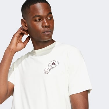  adidas Lounge Verbiage Circle Graphic Erkek Beyaz T-Shirt