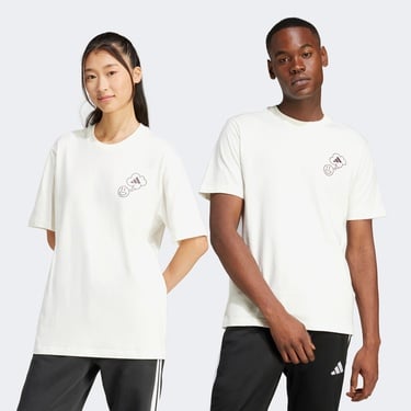  adidas Lounge Verbiage Circle Graphic Erkek Beyaz T-Shirt