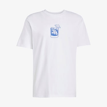  adidas Lounge Drink Graphic Erkek Beyaz T-Shirt