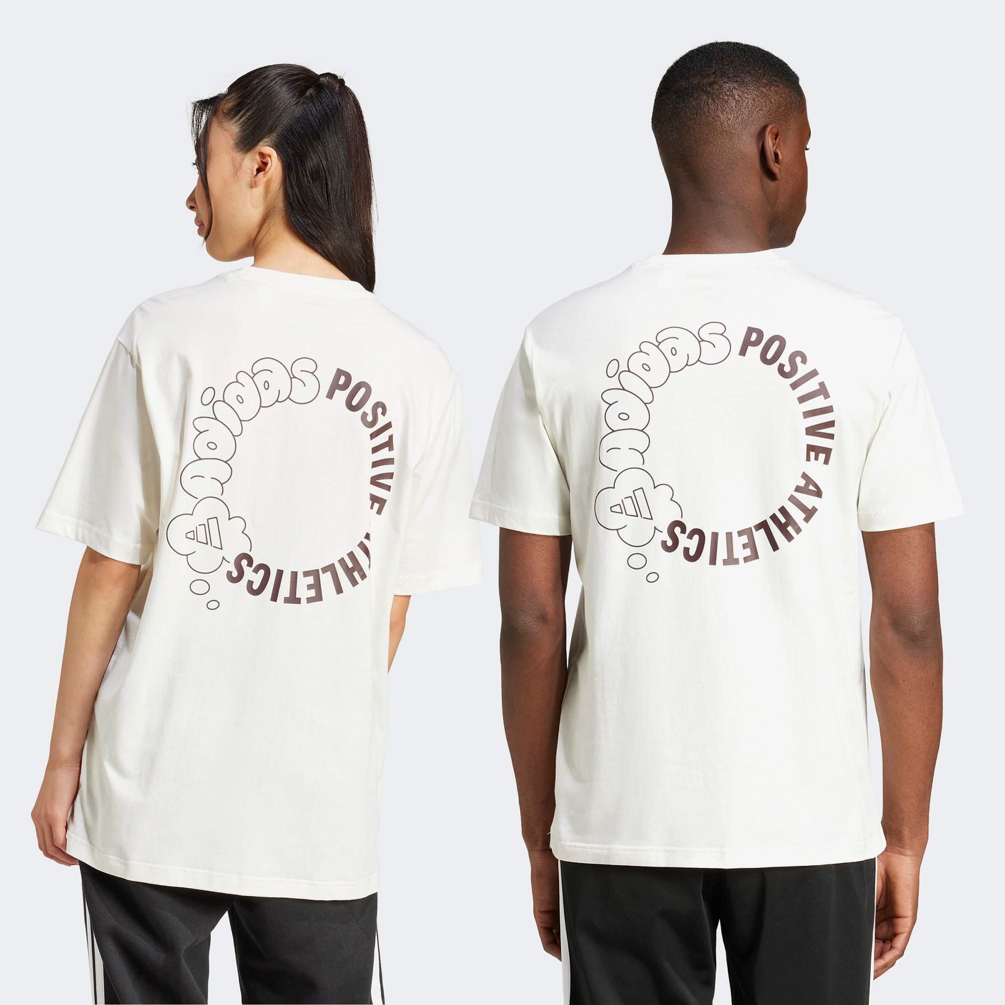 adidas Lounge Verbiage Circle Graphic Erkek Beyaz T-Shirt