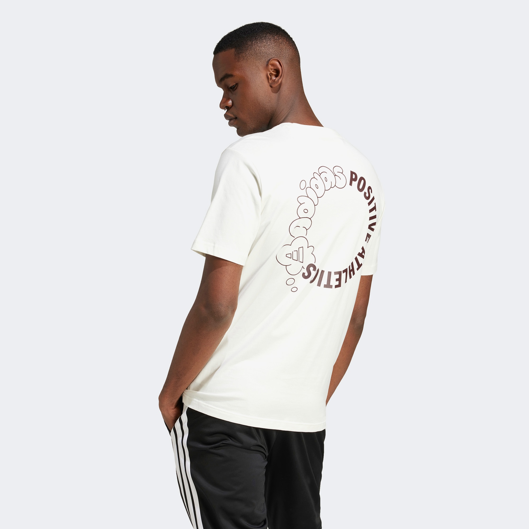 adidas Lounge Verbiage Circle Graphic Erkek Beyaz T-Shirt
