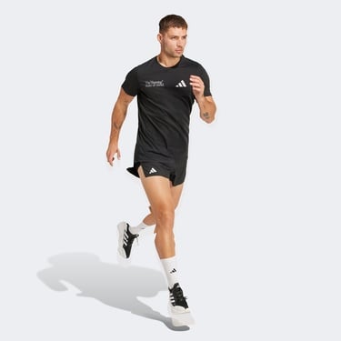  adidas Ultimate Metallic Graphic Erkek Siyah Koşu T-Shirt