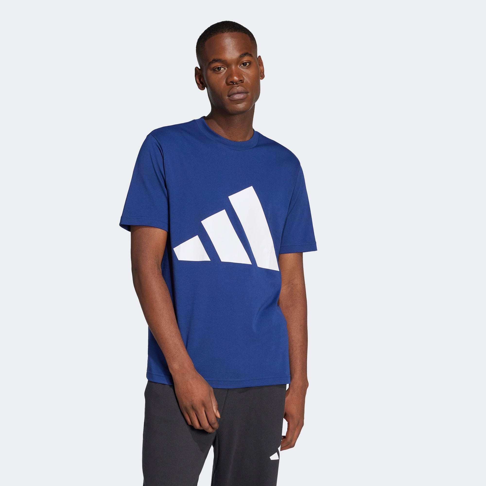 adidas Essentials Big Logo Erkek Mavi T-Shirt