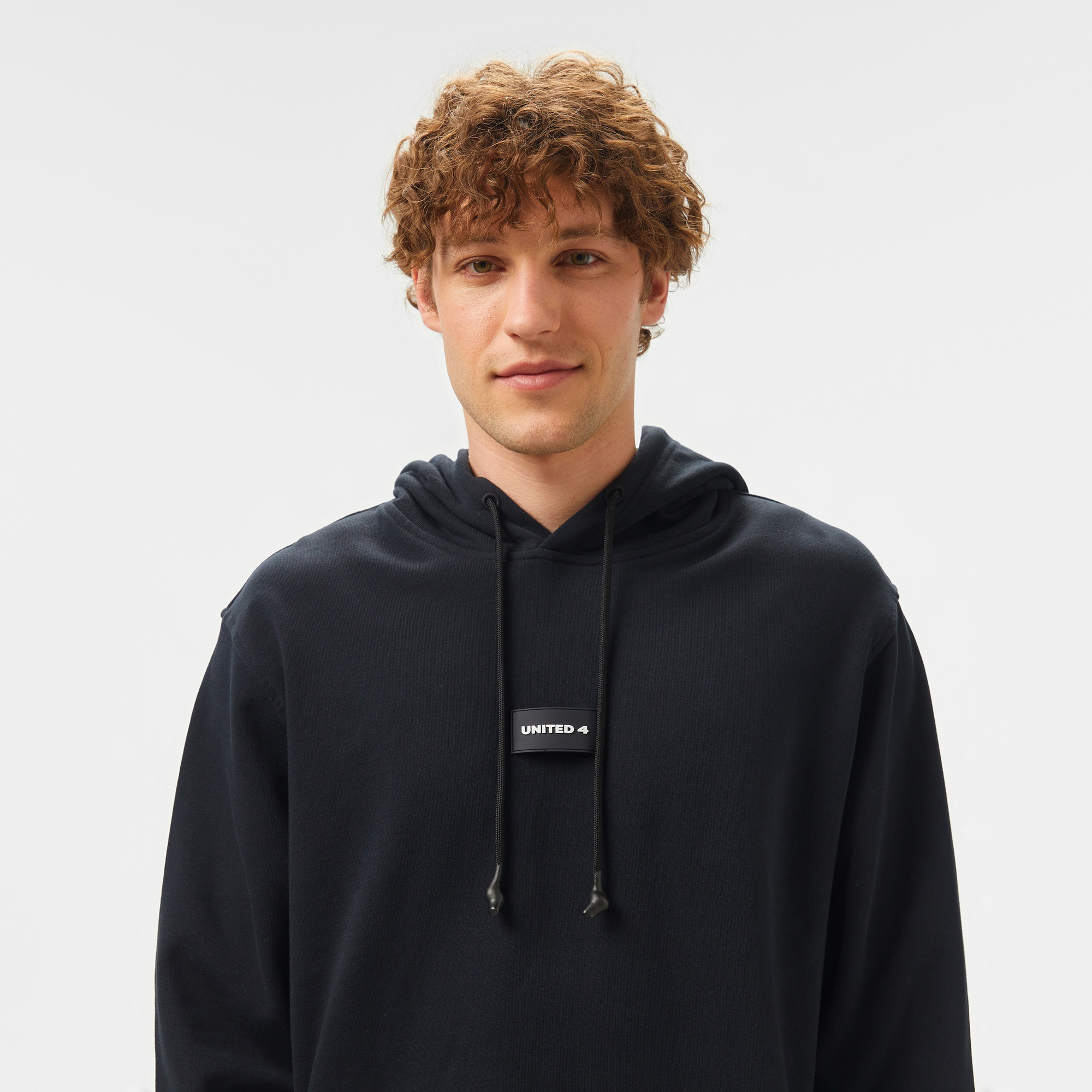 UNITED4 Classic Erkek Siyah Hoodie