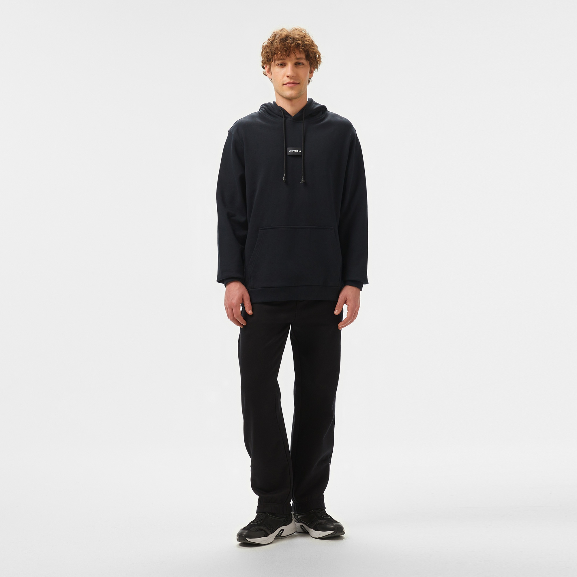 UNITED4 Classic Erkek Siyah Hoodie