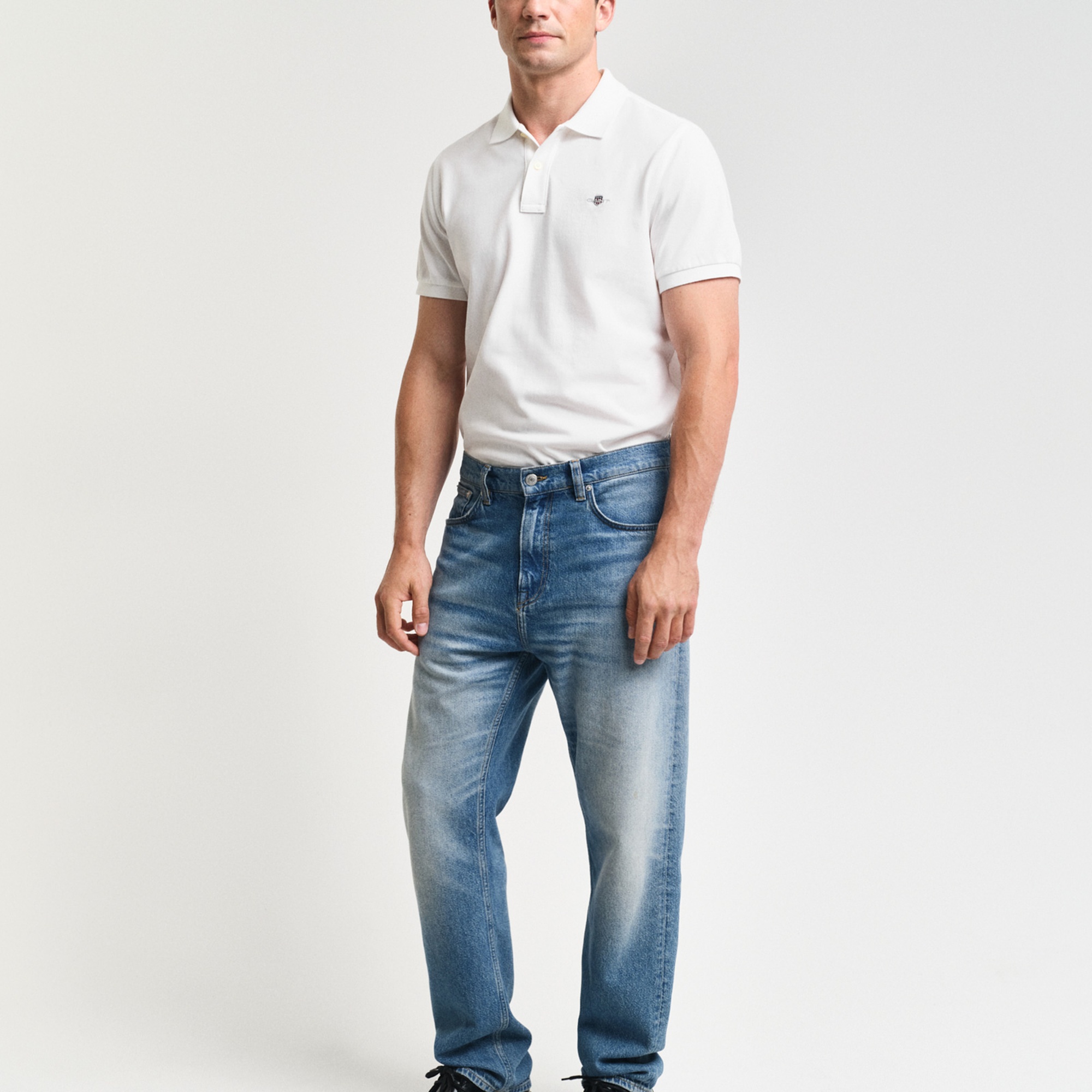GANT Erkek Beyaz Regular Fit Polo