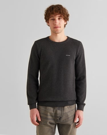  GANT Erkek Gri Regular Fit Bisiklet Yaka Kazak