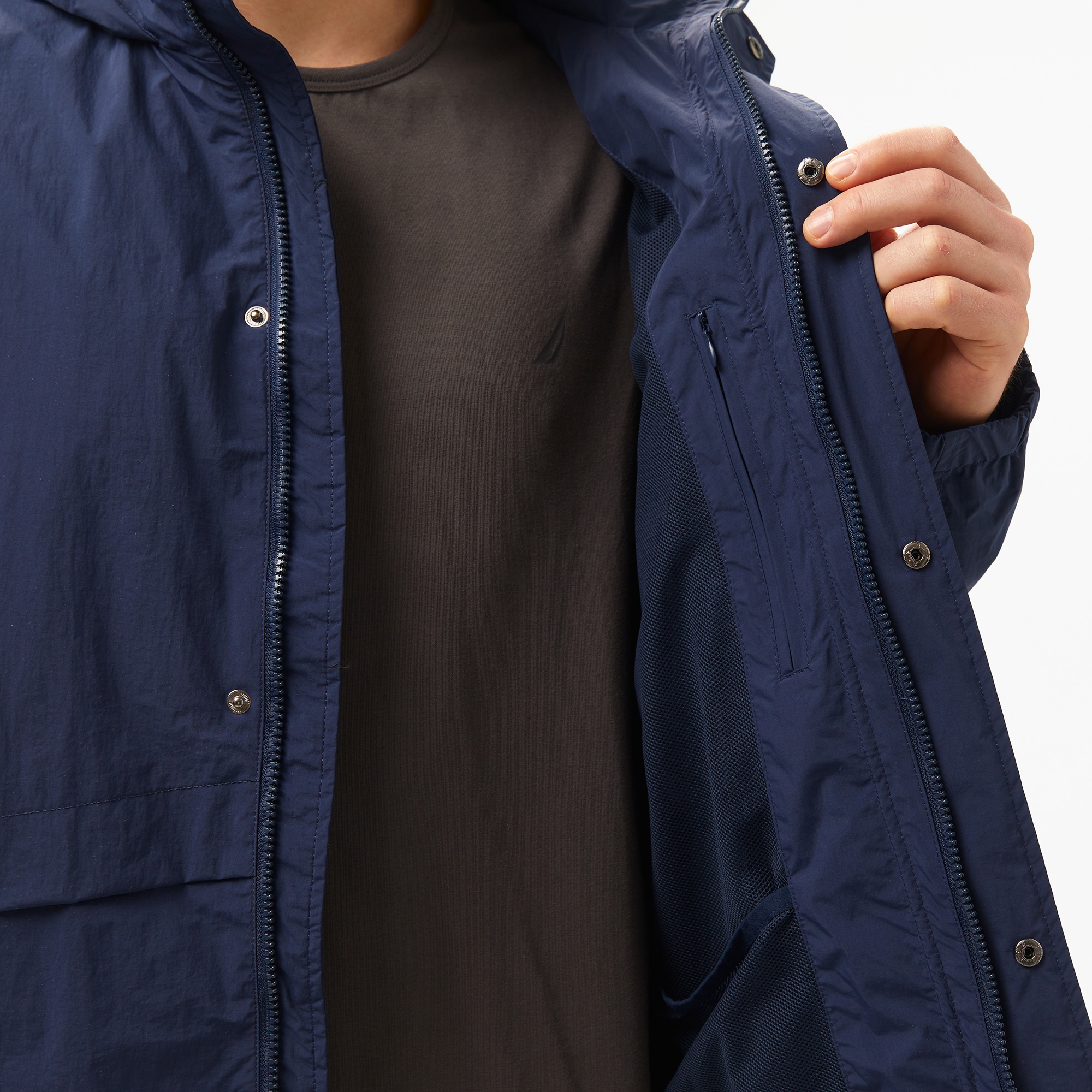 Nautica Erkek Lacivert Standart Fit Kapüşonlu Mont