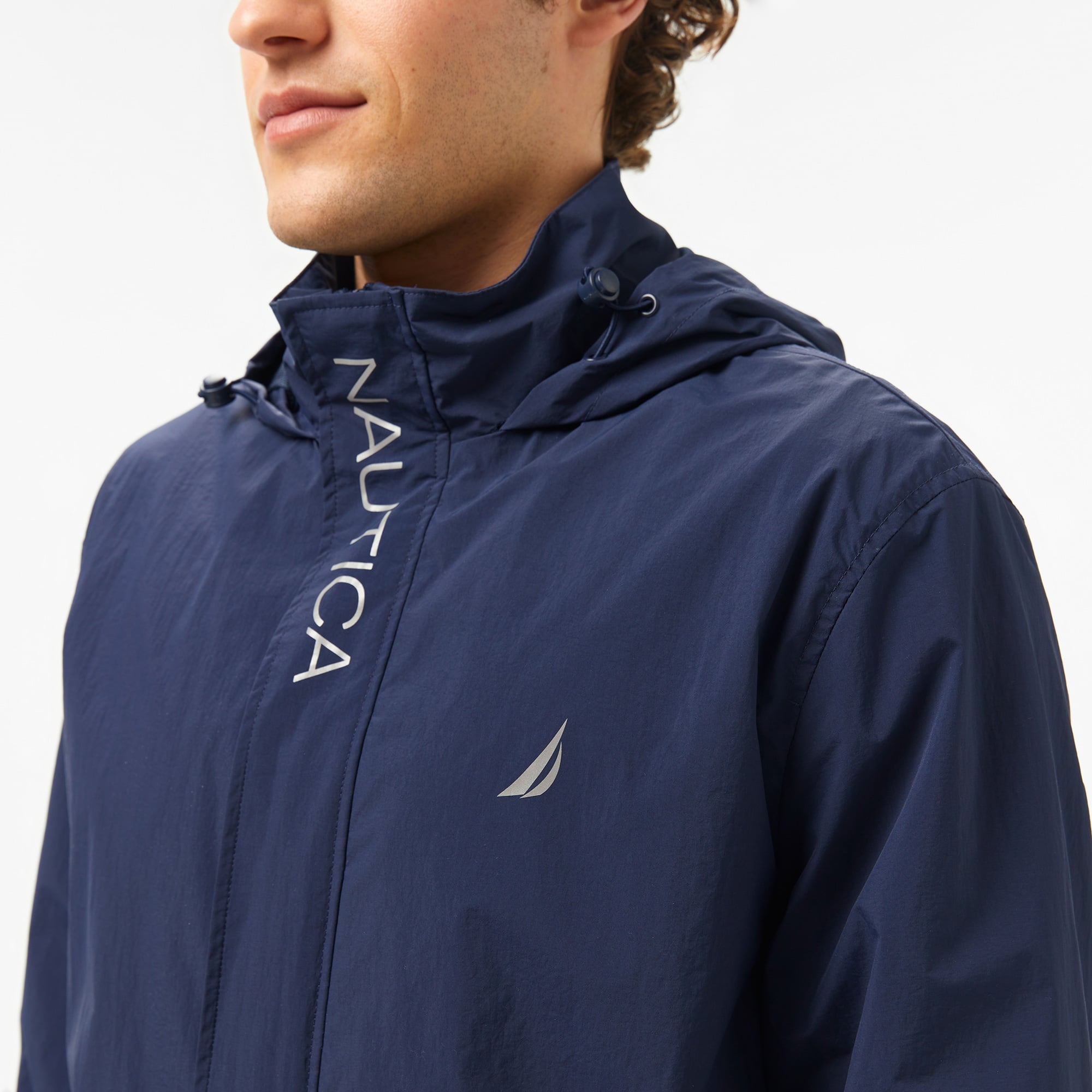 Nautica Erkek Lacivert Standart Fit Kapüşonlu Mont