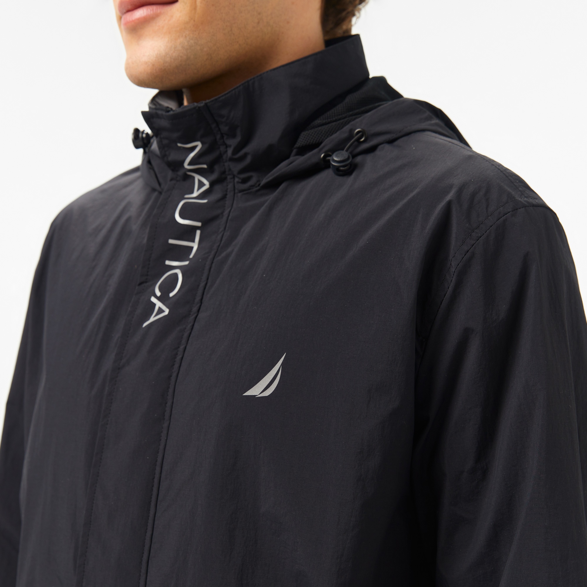 Nautica Erkek Siyah Standart Fit Kapüşonlu Mont