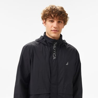  Nautica Erkek Siyah Standart Fit Kapüşonlu Mont