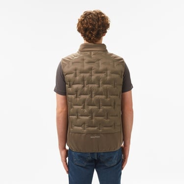  Nautica Erkek Kahverengi Standart Fit Dik Yaka Yelek