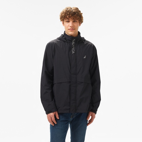  Nautica Erkek Siyah Standart Fit Kapüşonlu Mont