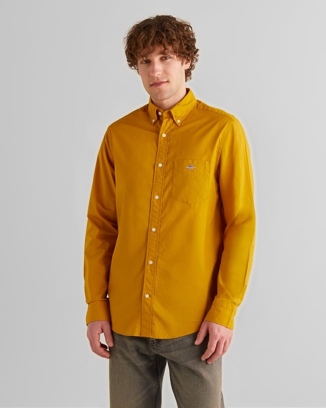  GANT Erkek Sarı Regular Fit Düğmeli Yaka Poplin Gömlek