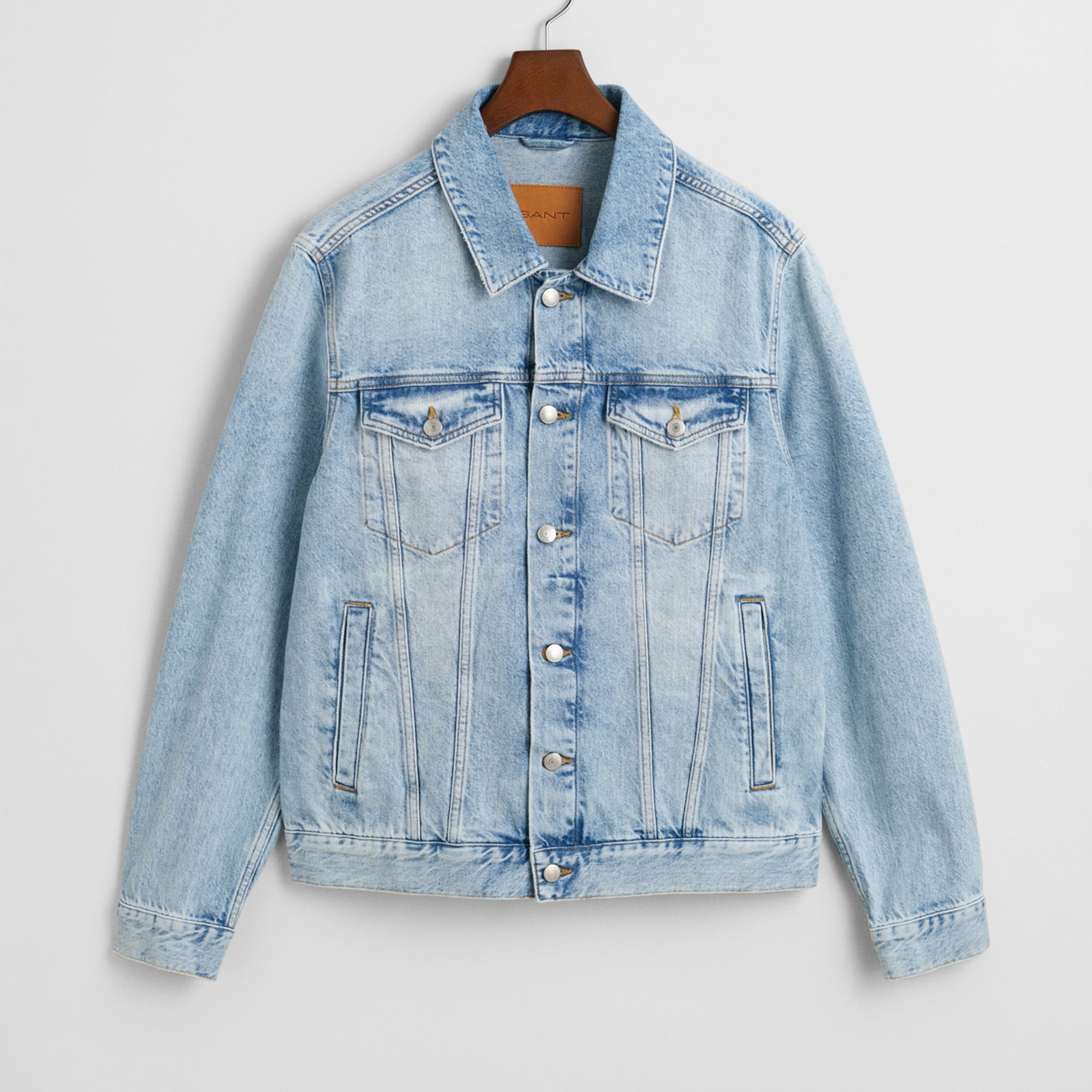 GANT Erkek Mavi Regular Fit Klasik Yaka Denim Ceket