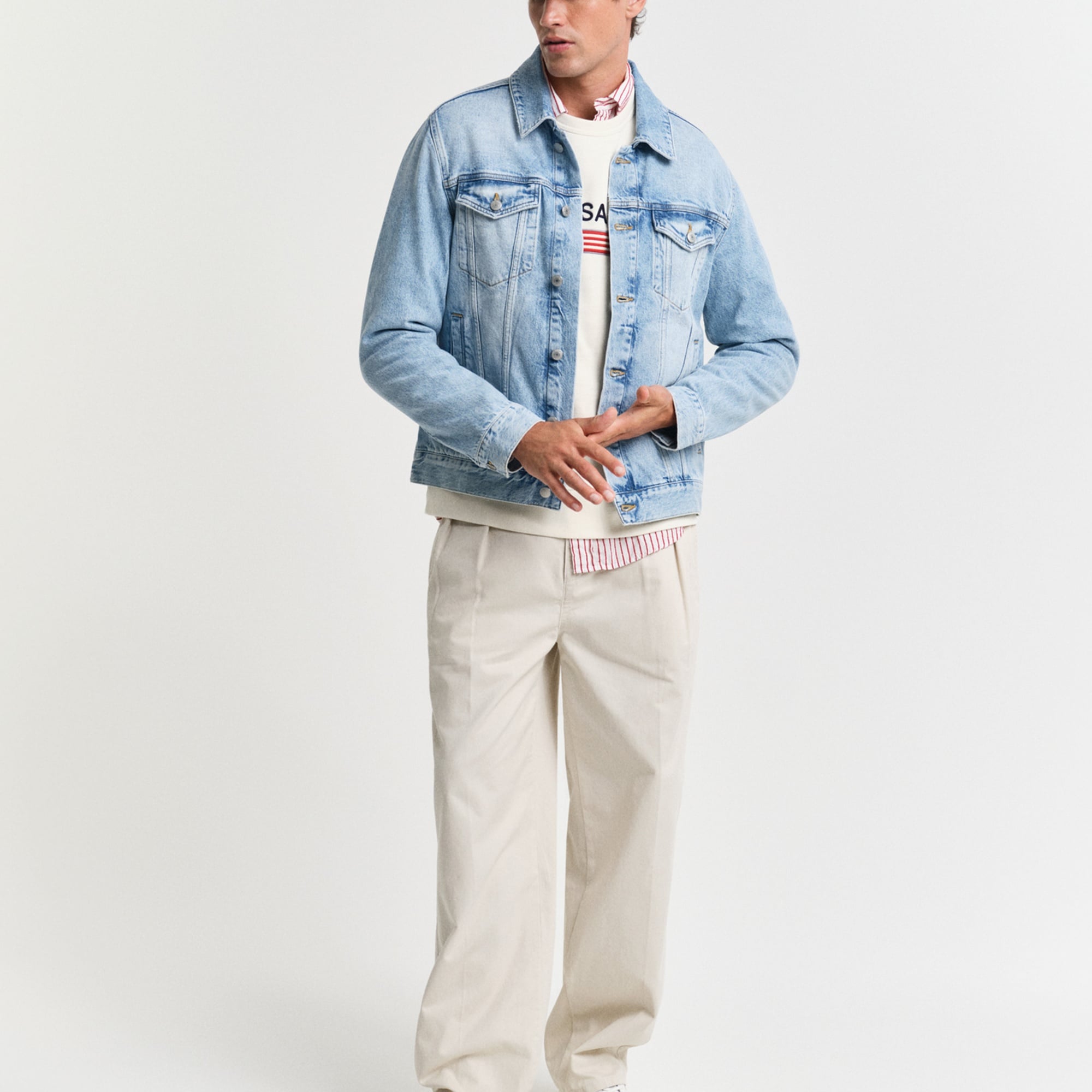 GANT Erkek Mavi Regular Fit Klasik Yaka Denim Ceket