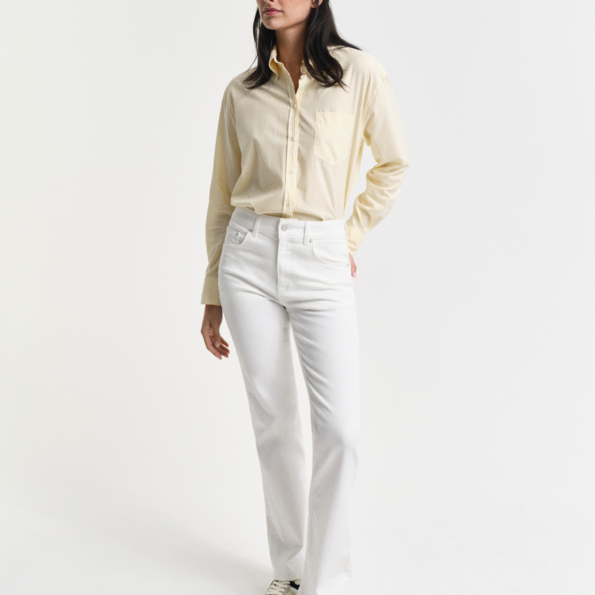 GANT Kadın Krem Slim Fit Pantolon