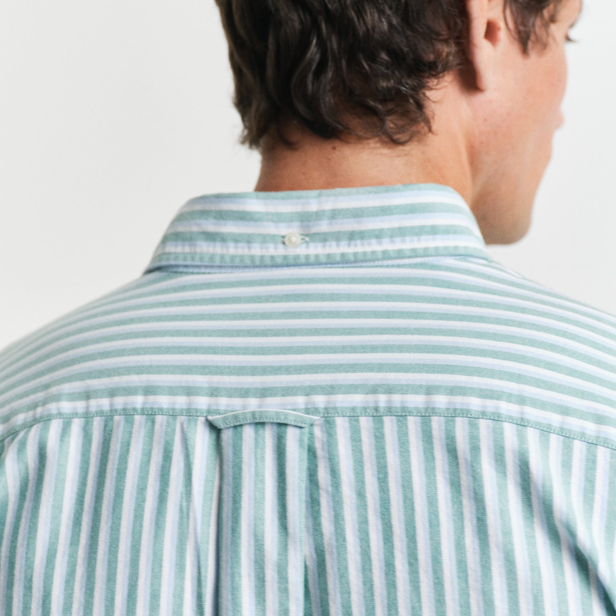 GANT Erkek Yeşil Regular Fit Düğmeli Yaka Çizgili Gömlek