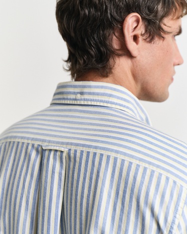  GANT Erkek Lacivert Regular Fit Düğmeli Yaka Çizgili Gömlek