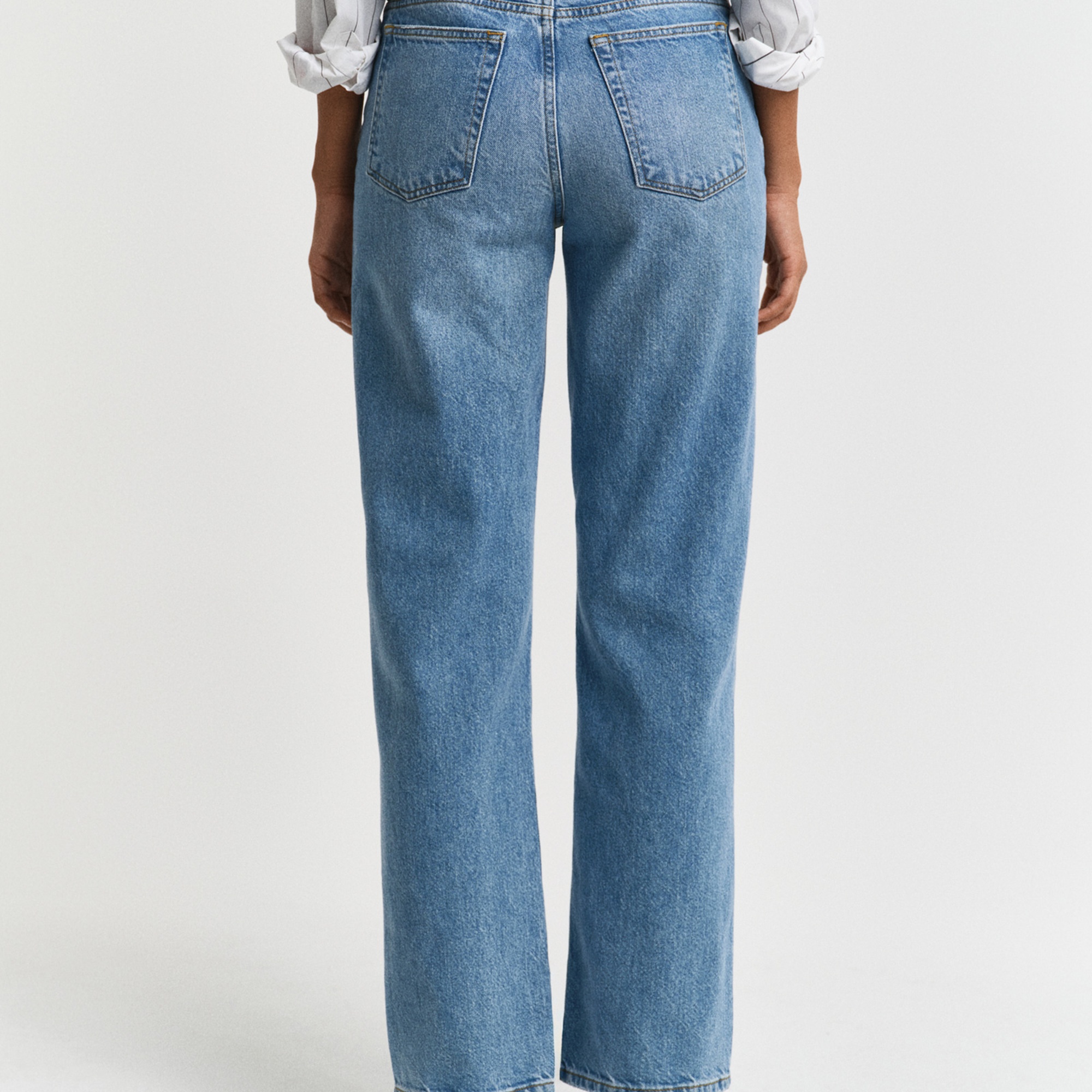 GANT Kadın Mavi Straight Fit Pantolon