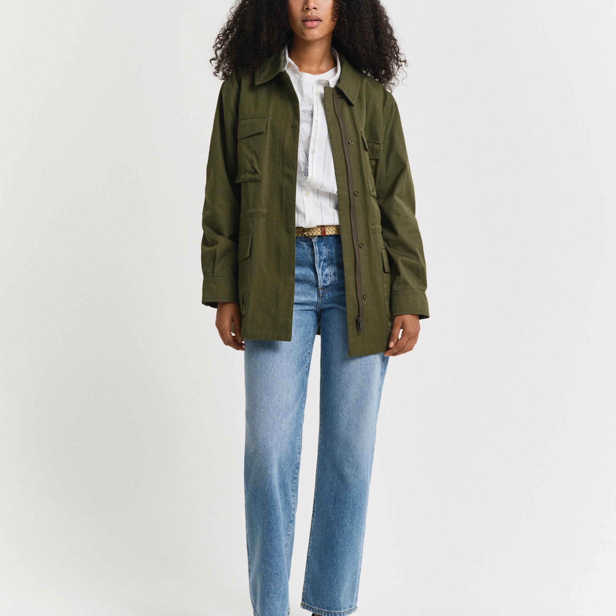 GANT Kadın Mavi Straight Fit Pantolon