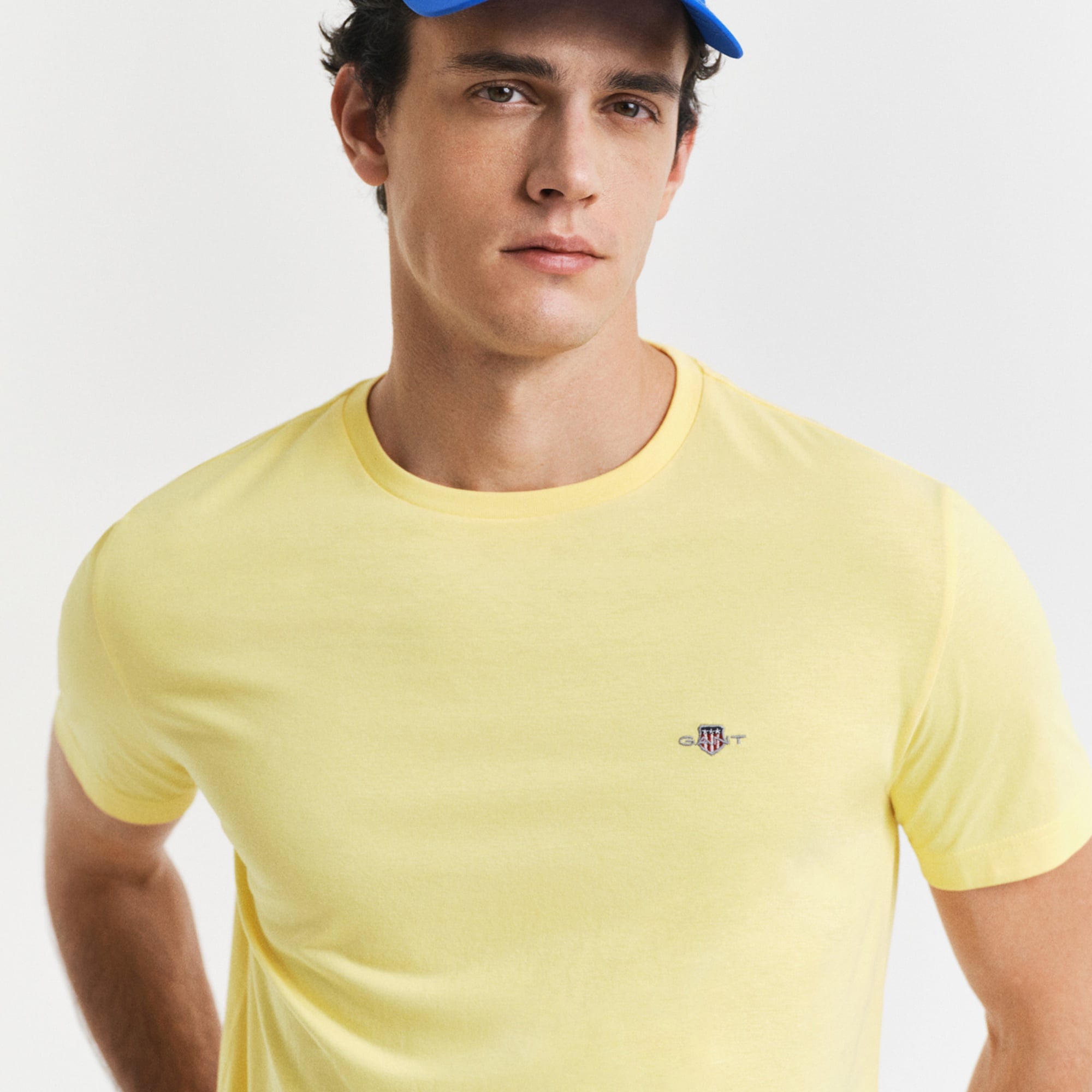 GANT Erkek Sarı Regular Fit Bisiklet Yaka T-Shirt