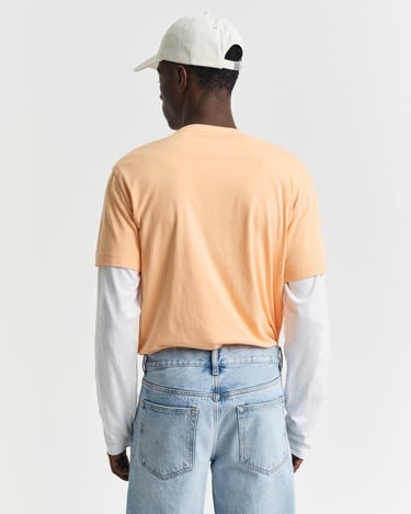  GANT Erkek Turuncu Regular Fit Bisiklet Yaka T-Shirt