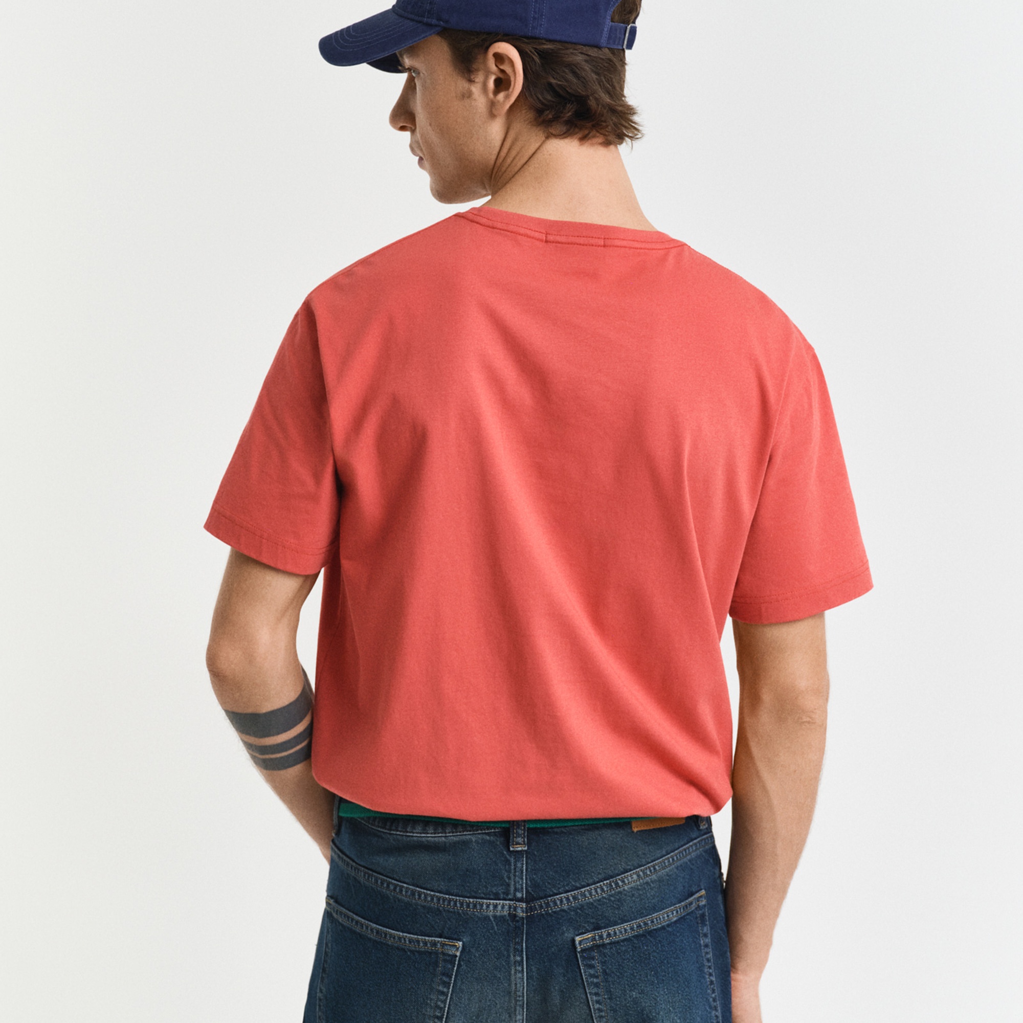 GANT Erkek Kırmızı Regular Fit Bisiklet Yaka T-Shirt
