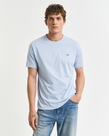  GANT Erkek Mavi Regular Fit Bisiklet Yaka T-Shirt