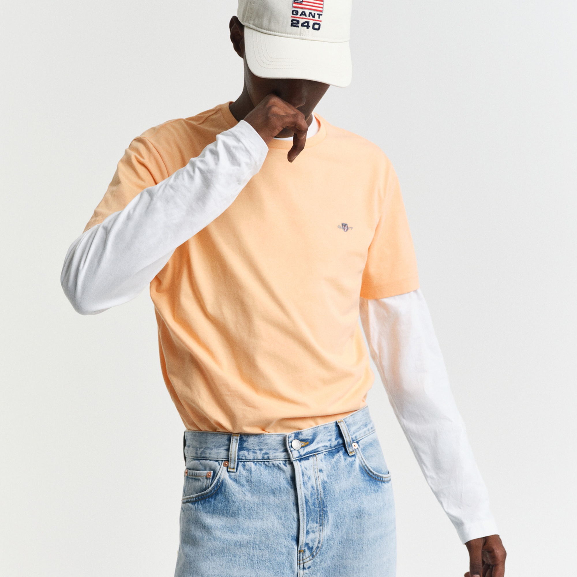 GANT Erkek Turuncu Regular Fit Bisiklet Yaka T-Shirt