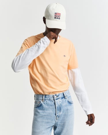  GANT Erkek Turuncu Regular Fit Bisiklet Yaka T-Shirt