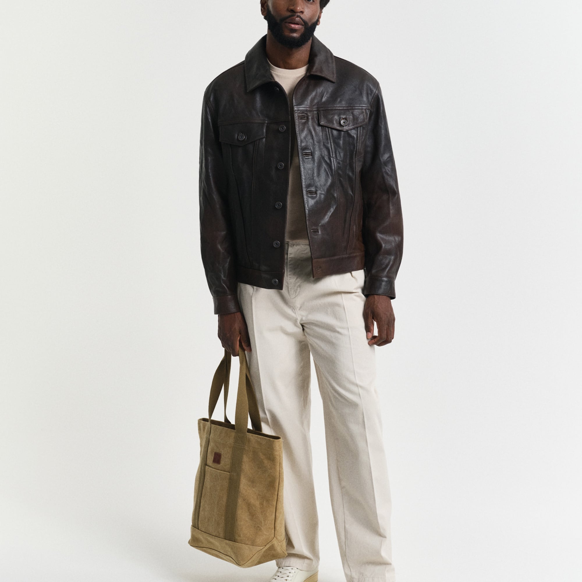 GANT Erkek Bej Regular Fit Bisiklet Yaka T-Shirt