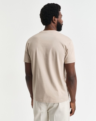  GANT Erkek Bej Regular Fit Bisiklet Yaka T-Shirt