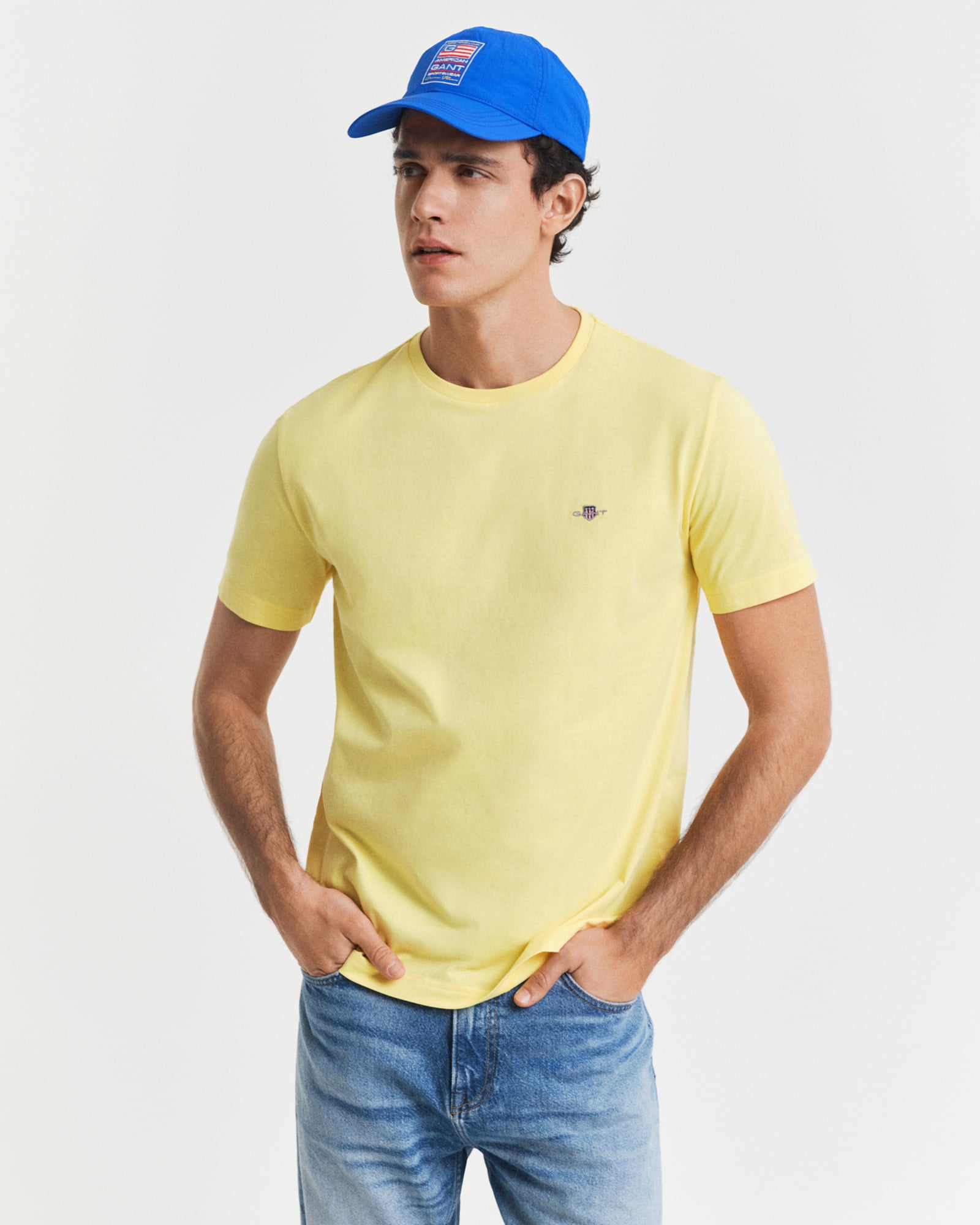  GANT Erkek Sarı Regular Fit Bisiklet Yaka T-Shirt