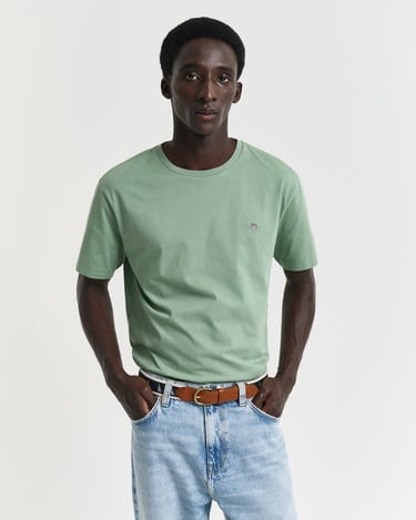  GANT Erkek Yeşil Regular Fit Bisiklet Yaka T-Shirt