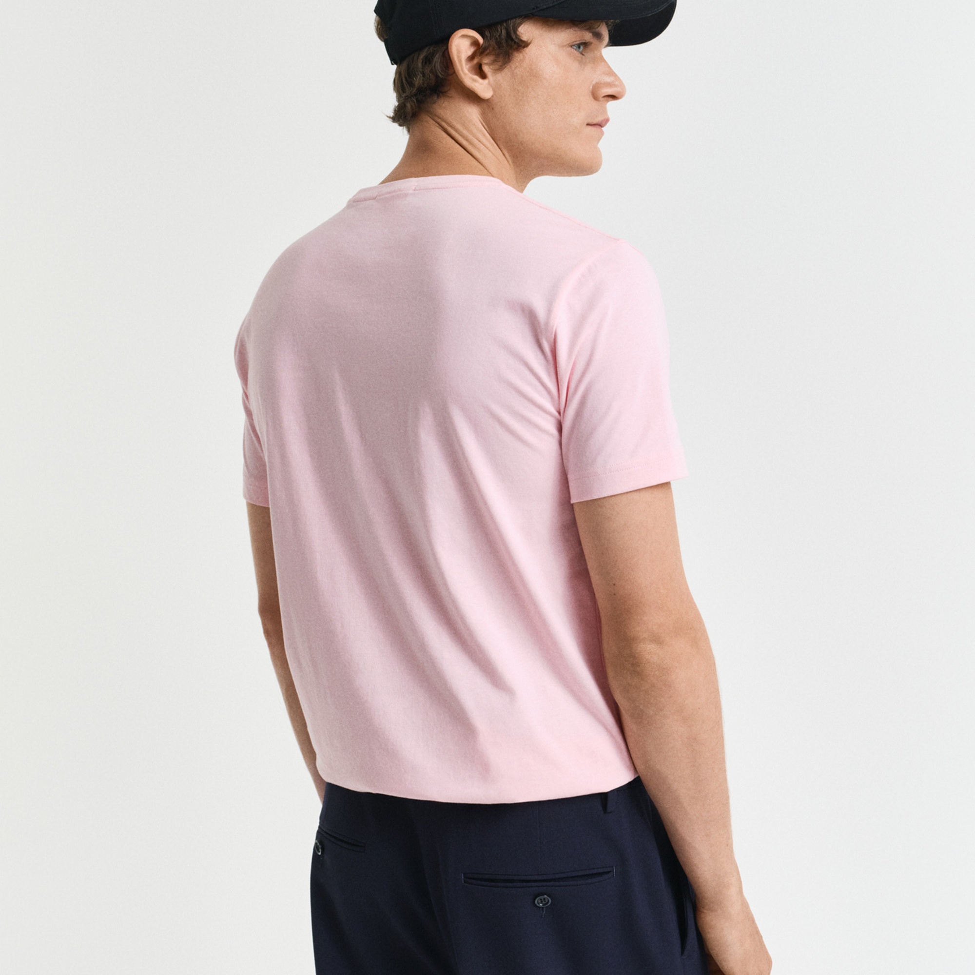 GANT Erkek Pembe Regular Fit Bisiklet Yaka T-Shirt