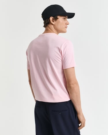  GANT Erkek Pembe Regular Fit Bisiklet Yaka T-Shirt