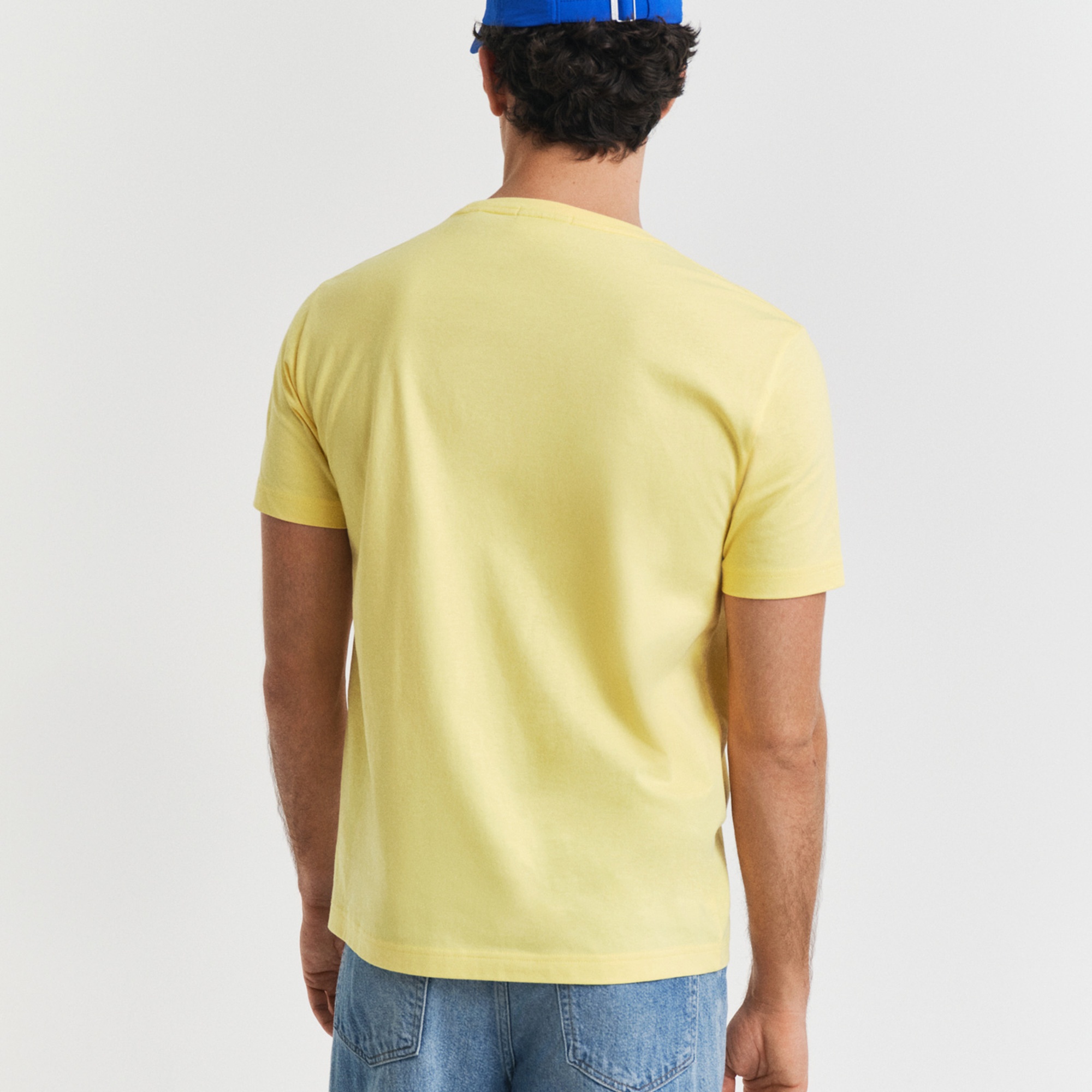 GANT Erkek Sarı Regular Fit Bisiklet Yaka T-Shirt