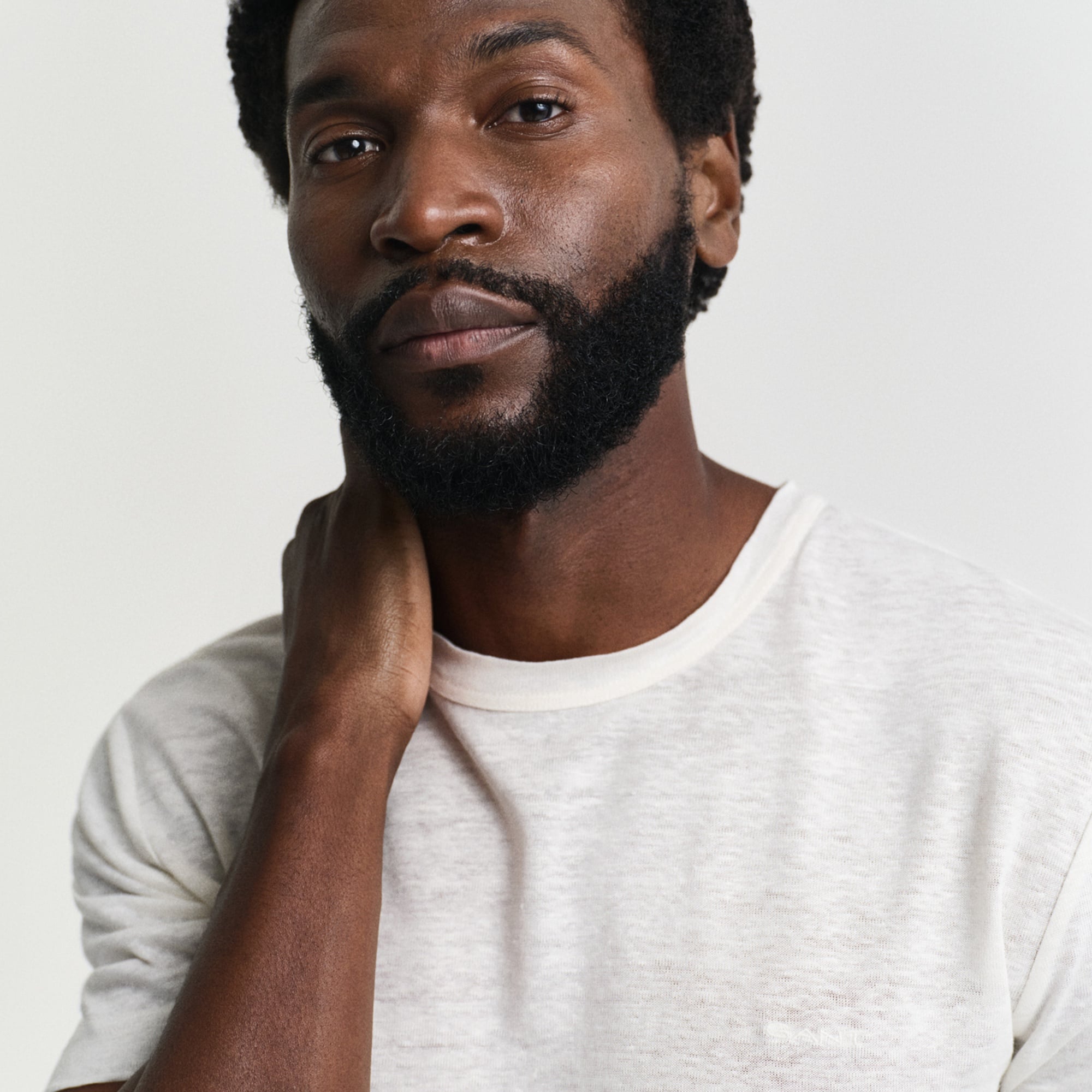 GANT Erkek Krem Regular Fit Bisiklet Yaka T-Shirt